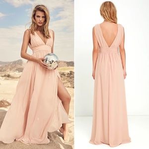heavenly hues blush maxi dress